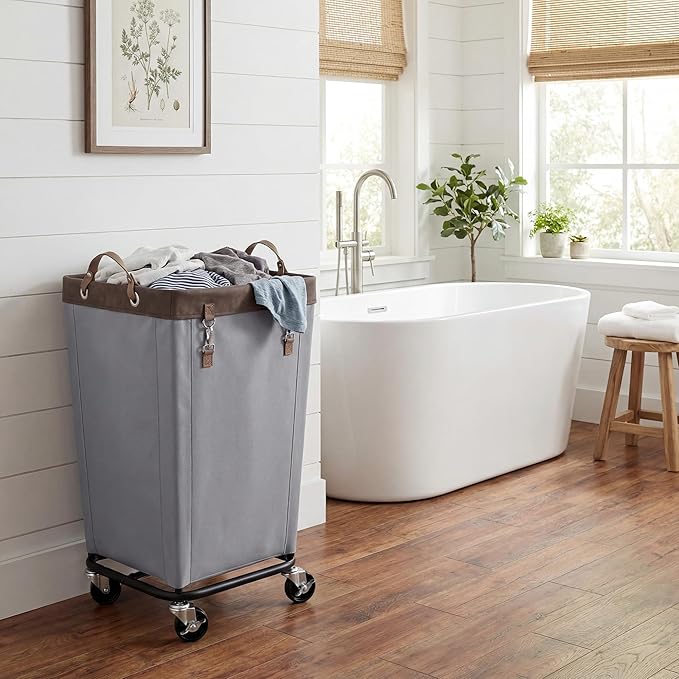 StorageWorks 160L Laundry Basket with Wheels, Rolling Hampers for Clothing