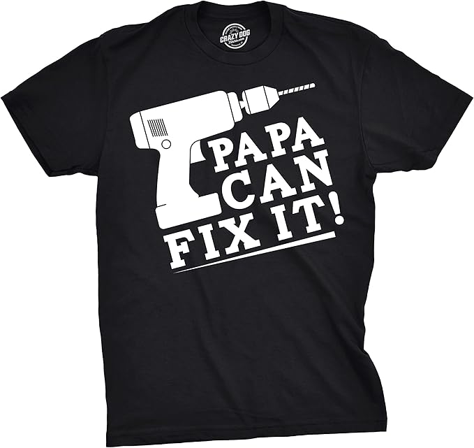 Funny Garage Dad T Shirts Mechanic Tees for Handy Dads that Can Fix It | Not a Drill, Still Plays with Blocks, Dad Tools, and More, Funny T Shirts, Dad Joke Apparel for Men, Cool Mechanic Short