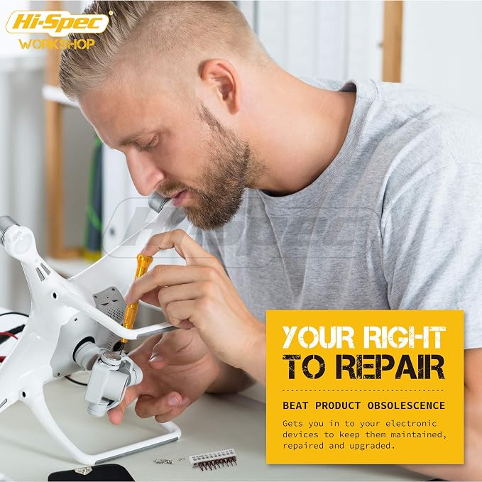 Hi-Spec Electronics Repair & Opening Tool Kit for Laptops Phones Devices | 32pc, everyday fixes made easier, organized portable storage, beginner-friendly selection, apartment and office tasks, tidy