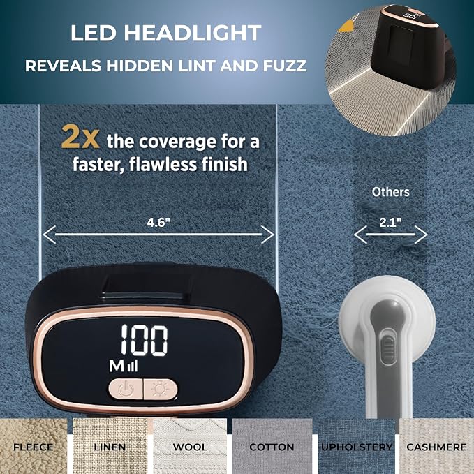 True & Tidy Dual Head Fabric Shaver & Pet Hair Remover, Type-C Rechargeable