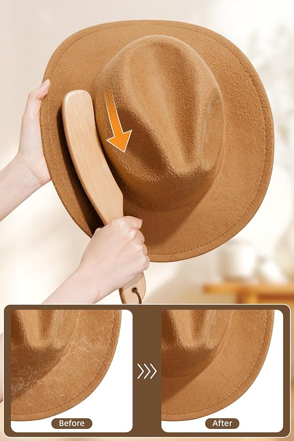 Clothes Brush Horsehair Cleaning Brush Kit for Hats, Wool, Suede, 2 Pack | 100% Horsehair Removes Dust Lint Pet Hair for Cashmere Velvet Suits Shoes Furniture Edges Seams with Wood Handle Storage Bag