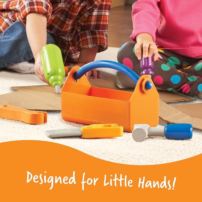 Learning Resources New Sprouts Fix It! My Very Own Tool Set - 6 Pieces, Ages 2+ Toddler Learning Toys, Develops Fine Motor Skills, Toddler Tool Set, First Tool Box, Kids Tool Set,Stocking Stuffers