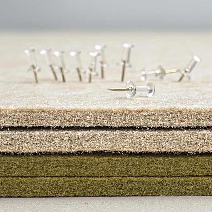 Felt Bulletin Board 24x18 inches, Decorative Pin Board for Home & Office | Cork Board Alternative for Wall with Push Pins, Display Mood Board for Photos, Notes & Reminders