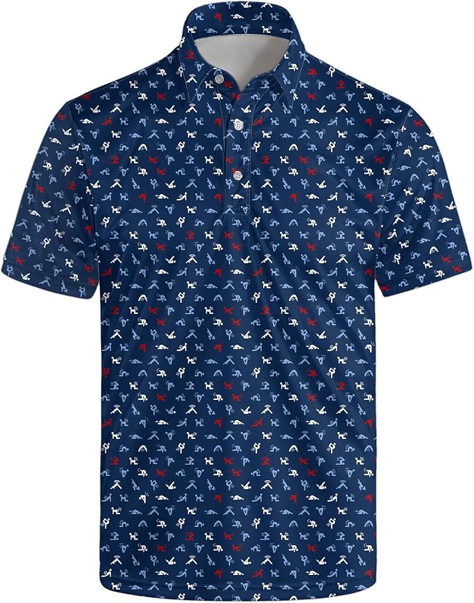 Polo Shirts for Men Moisture Wicking Mens Polo Shirts Patriotic Shirts for Men
