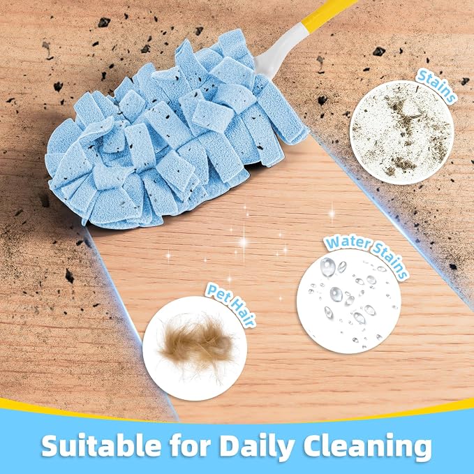 Reusable Duster Refills, Washable Duster for Swiffer (6 PCS) | Include 1 Handle & Laundry Bag, Microfiber Dusting Cloths for Cleaning Fan, Floor, Blind, Windows
