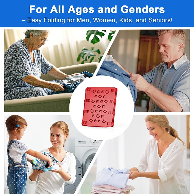 BoxLegend V3 Shirt Folder Board Tshirt Clothes Folding Board, Red | Shirt Folding Board,Durable,Laundry Sorter and Liner,Flip and Fold