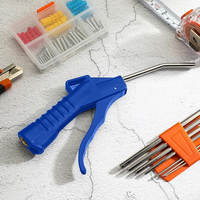 Honoson Air Nozzle Blower Gun Pistol Grip Air Blow Tool Compressor Accessories for Industrial Household Mechanics(Dark Blue,8 Pcs)