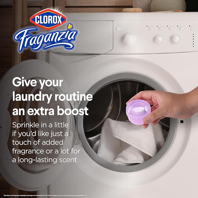 Clorox Fraganzia Scent Booster Crystals, Lavender Eucalyptus, Twin 18 Oz Pk | In-wash fragrance beads, HE compatible, safe for all fabrics and colors, long-lasting freshness