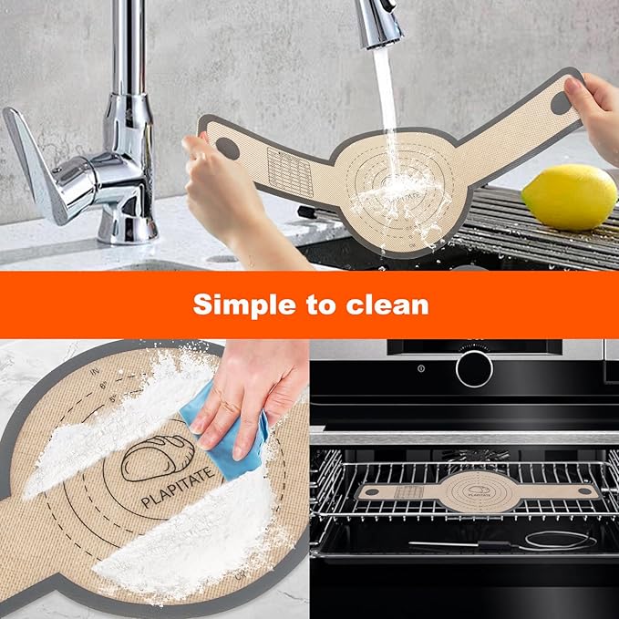 PLAPITATE Silicone Bread Sling Dutch Oven Liner, Non-Stick & Easy Clean Reusable Oval and Round Silicone Bread Baking Mat with Long Handles, Easy to Transfer Sourdough Bread - 2 Gray Set
