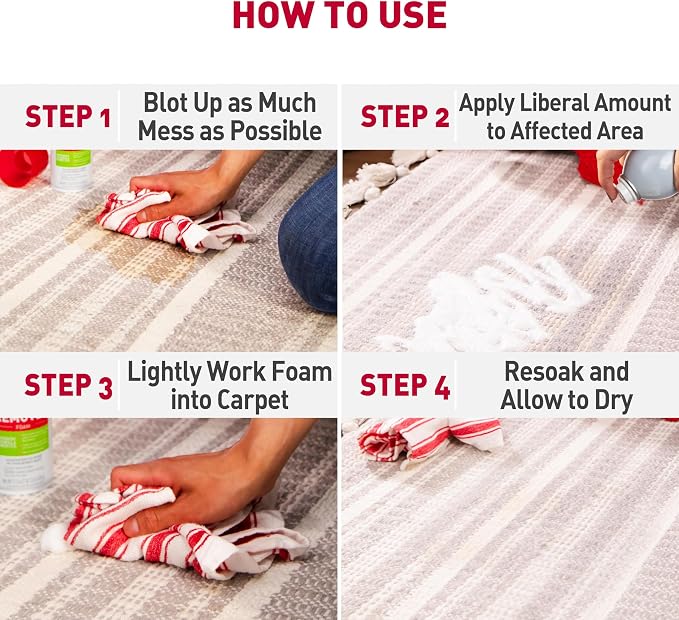 Nature’s Miracle Cat Stain & Odor Remover Foam, Enzymatic Cleaner, 17.5 oz | Tough on Cat Urine, Feces, Vomit, Drool and Other Organic Stains and Odors, Foam Penetrates Into the Carpet, Fresh Scent