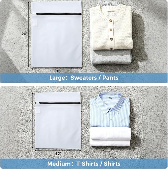 BAGAIL Laundry Bags Mesh Wash Bag for Intimates Lingerie and Delicates,6Pcs(3L,3M)