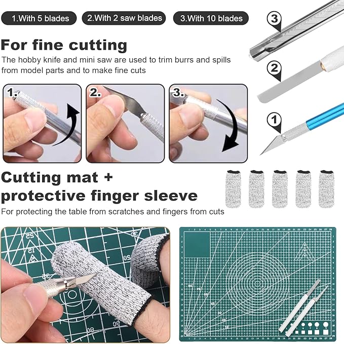 Fippy 101PCS Gundam Model Tools Kit, Hobby Building Tools Kit for Gundam Basic Model Assembling, Building and Repairing