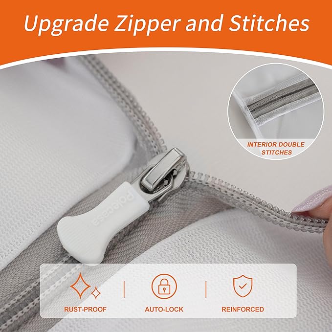 Mesh Laundry Bags 3 Pack (Large, 16 x 20") | Durable Zipper, For Delicates, Lingerie, Bras, Underwear, Protect Garments in Washing Machine