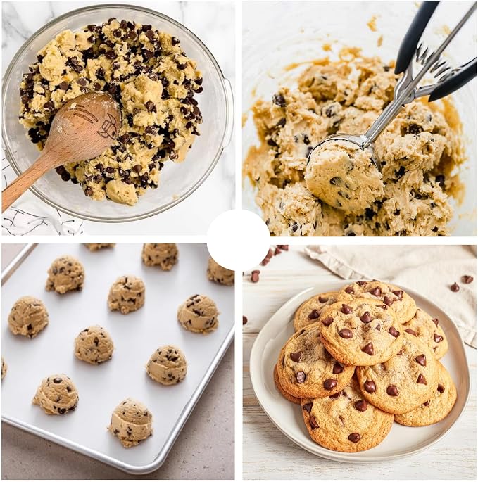 Ice Cream Scoop, 18/8 Stainless Steel Cookie Scoop, Cookie Scoops for Baking, 1.5 Tbsp/ 23ml/ 0.7 oz Cookie Dough Scoop, Ice Cream Scooper with Trigger Release, Cookie Scooper for Baking