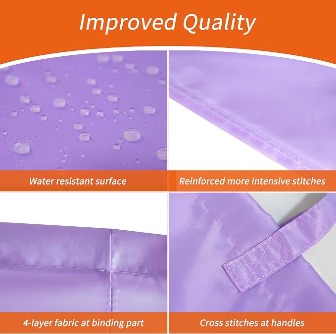 2 Pack Extra Heavy-Duty Laundry Bag with Handles, Purple, 28x36" | Extra Large, Name ID Tag, Machine Washable, Reinforced Handles, Drawstring Closure, For College Dorm Travel