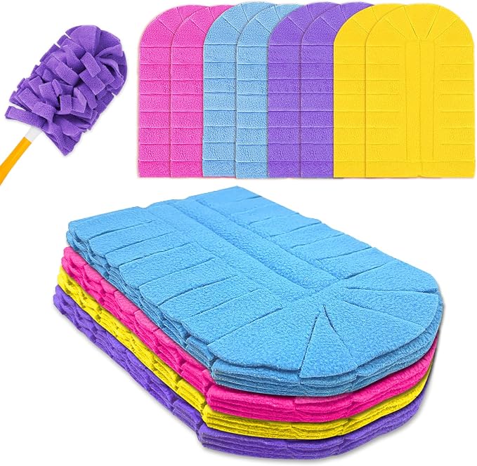 KEEPOW 12 Pack Refills Compatible with Swiffer Ext Handle, 360 Heavy Duty | Reusable 360 Degree Microfiber Fleece Duster Refills for Home Cleaning, Compatible with Swiffer Extended Handle, 12 Pack