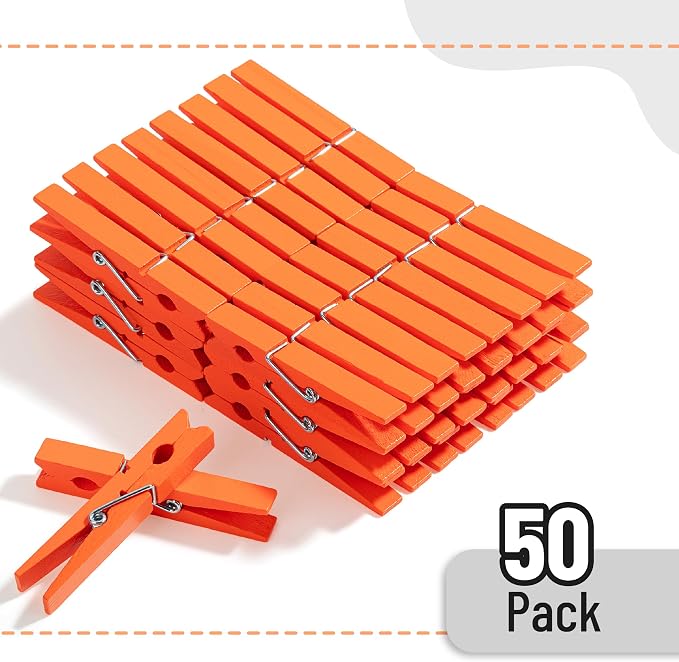 Mr. Pen- Large Wooden Clothes Pins, 2.9 Inch, 50 Pack, Natural Wood Clips for Crafts, Classroom Projects, Hanging Photos, Chip Bags, Decoration, Rust Resistant Spring