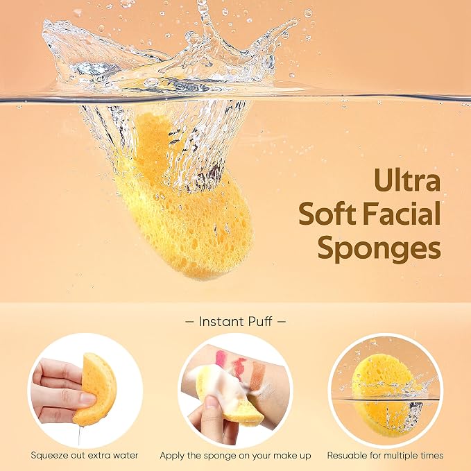 GAINWELL 200PCS Compressed Facial Sponges, Cleansing, for Personal Spa Esthetician Use