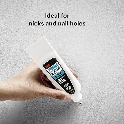 3M High Strength Small Hole Repair, All-in-One Applicator Tool | Quick and Easy Repair for Nicks and Nail Holes, Includes Putty Knife, Spackle, and Sanding Pad For Wall Repairs