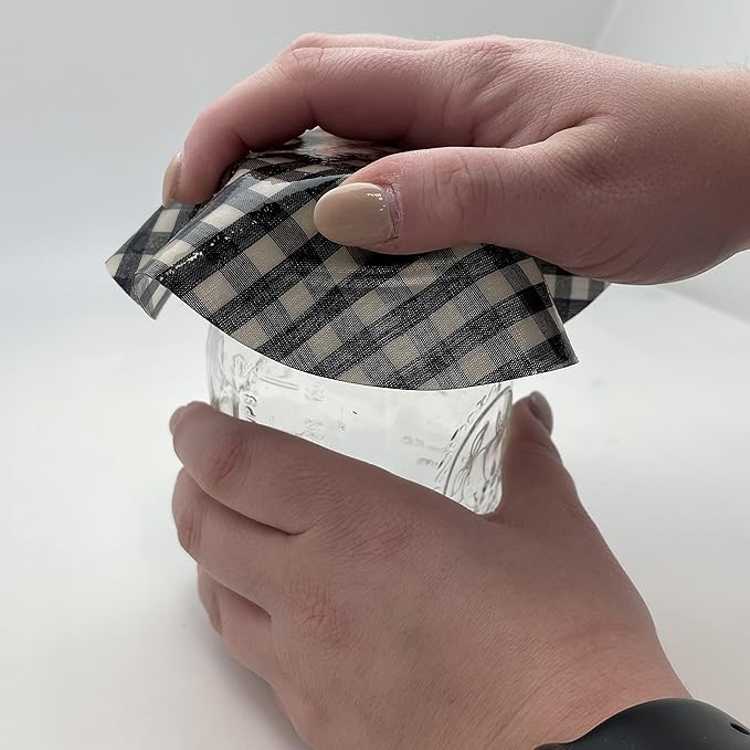 Andreas Silicone Jar Opener, Black Gingham – 6.25" Non-Slip Lid Gripper & Garlic Peeler, Dishwasher Safe, Multi-Use, Durable Silicone & Fabric, Made in the USA, JO-434
