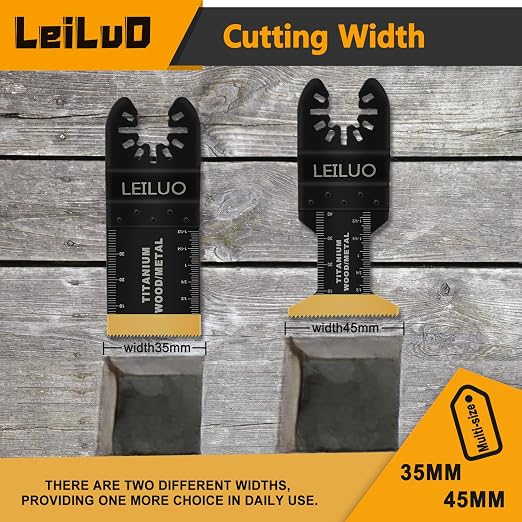 10 Pcs Titanium Multitool Blade Kits for Wood Nails Drywall Cutting Oscillating Saw Blades Universal Oscillating Tool Accessories with Storage Bag Compatible with DeWalt Makita Dremel and More