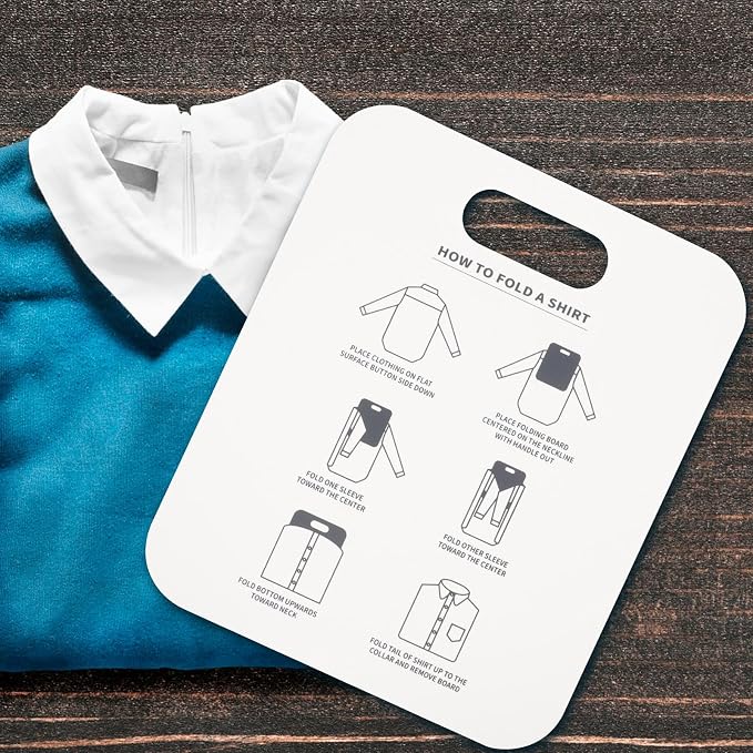 SEWACC 2-Pack Shirt Folding Board Laundry Folding Board for T-Shirts Short- and Long-Sleeve Shirts Collared Shirts Closet Drawer Suitcase Organization 12.00 X 9.96 X 0.03 in