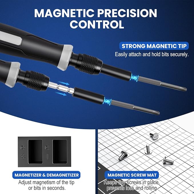 152-in-1 Precision Screwdriver Set, Electronics Repair Kit with Magnetic CR-V Bits, Phone Laptop Repair Tool Kit for iPhone, MacBook, PC, Game Console, Tablet, Cameras, Drones