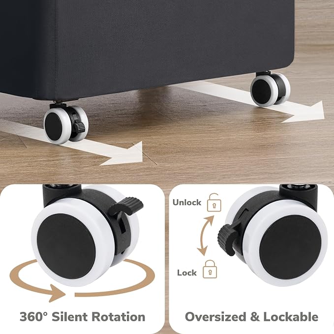 Goodpick 75L Slim Rolling Laundry Hamper with Bamboo Frame, Black | 17 × 9.8 × 29.5 in, Lid Design, Removable Laundry Bag, Bedroom, Bathroom & Home Decor, Clothes & Bedding Storage