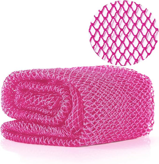 African Net Sponge Authentic,Exfoliating Body Shower Scrubber,Pink | Woven nylon africannet sponge,stretches up to 66in for full body & back washing removes dead skin,oil,For Women and Man