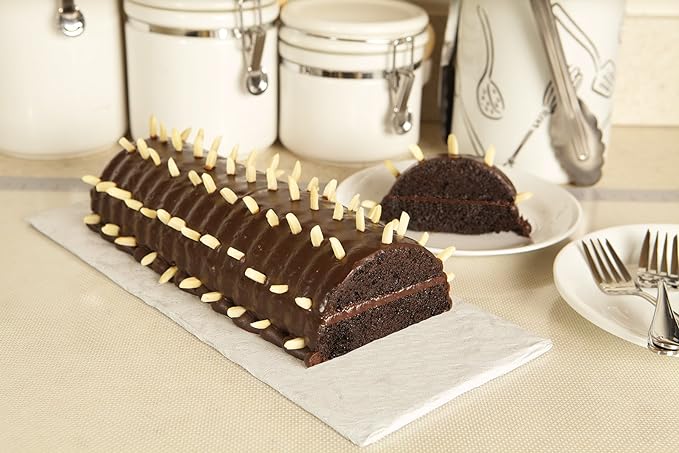 Fox Run Non-Stick Cake Pan, Rehrucken/Almond Cake Loaf Pan 4.75" x 12.25" | Long Cake Pan | Fluted Loaf Pan | Easy Release Nonstick Loaf Cake Pan | Baking Gadget | Yule Log & Almond Baking Tin