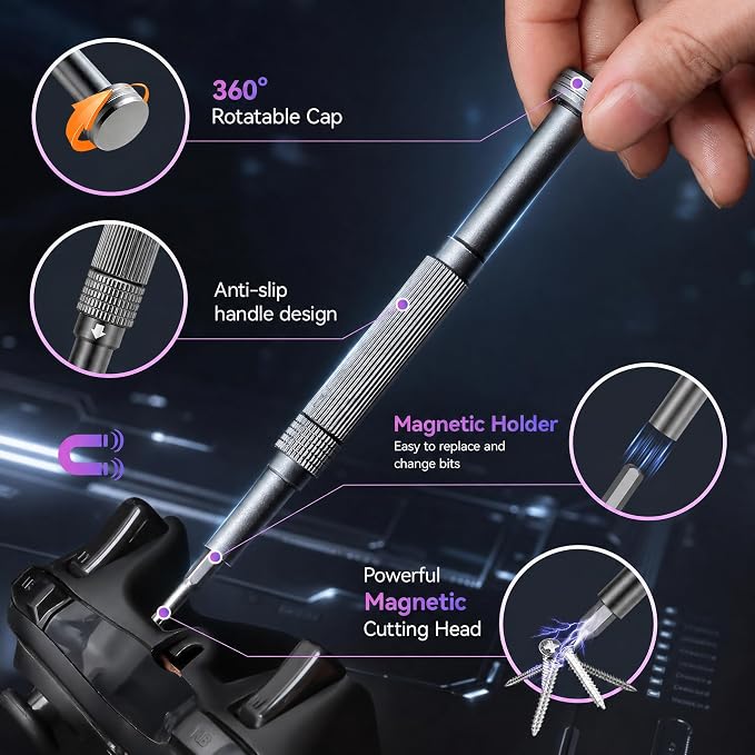 LIFEGOO Electric Screwdriver Set, 83 in 1 Cordless Rechargeable Small Power Screwdriver Set With 71Magnetic Bits, Magnetic Mat Professional Repair Tool for Electronics Phone Camera Laptop Watch