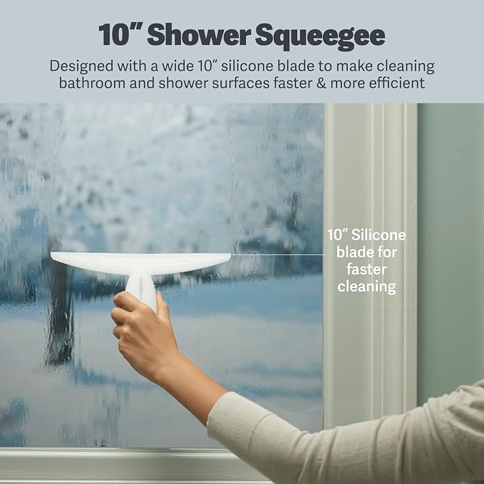 Casabella, White 44037 Clip on Silicone Squeegee, 8.25" (Pack of 6)