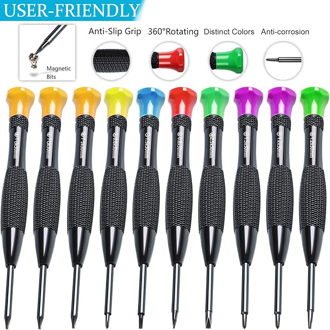 24 Pieces Opening Pry Tool Screwdriver Set Open Replace Screen Battery Repair Tools Kit for Fix Apple iPhone 17 16 15 14 13 12 11 X Pro Max Plus, iPad, iPod, Cellphone, Computer Tablet, Xbox