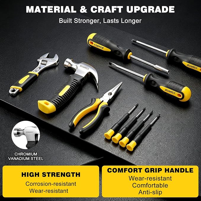 Tool Set, Tool Kit for Home, 8V Cordless Drill Set, 157 PCS Tool Kit with Drill, General Household Hand Tool Box with Storage Case, Power Drill Kit for Women and Men, Home Maintenance and Repairs