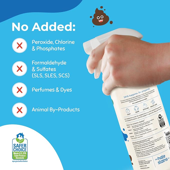 Miss Mouth's Messy Eater Stain Treater Spray, Laundry Stain Remover, 16 Oz | Newborn & Baby Essentials; Cleans Off Food, Grease, Coffee; Use on Laundry, Underwear, Fabric