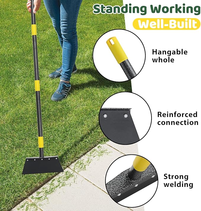 Ice Scraper, Snow Shovel, 2 Spades, 74" Detachable Garden Flat Shovel Scraper, Multifunctional Garden Cleaning Shovels,Heavy Duty Floor Scrapers for Weeding, Edging, Driveway Snow Ice Removal