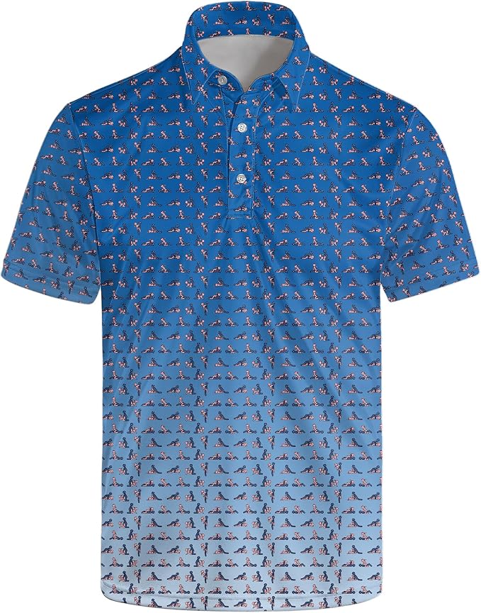 Polo Shirts for Men Moisture Wicking Mens Polo Shirts Patriotic Shirts for Men