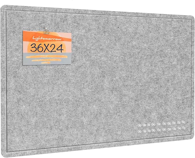 Felt Bulletin Board 36x24 inches, Decorative Pin Board for Home & Office | Cork Board Alternative for Wall with Push Pins, Display Mood Board for Photos, Notes & Reminders