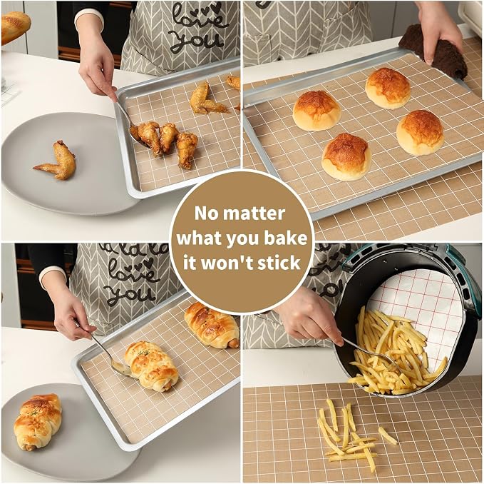 Silicone Baking Mat Roll 12IN*8FT Free Cutting, Non-Slip Pastry Mat, Non-Stick Reusable Air Fryer Liner, Oven Liners, Counter Mat, Freeze Dryer Mat, Easily Cut to Size Fit All Ovens Pans Tins Dishes
