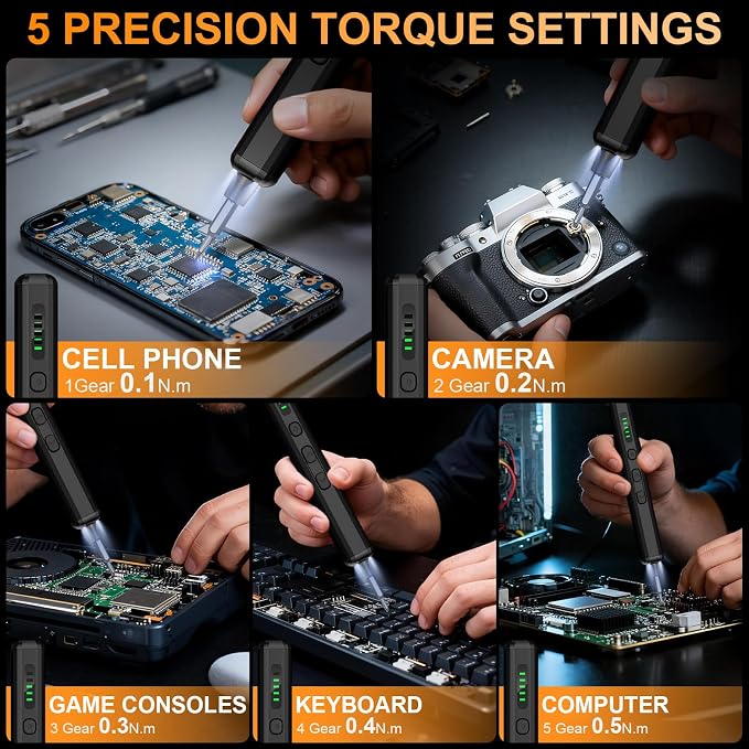 Mini Electric Screwdriver, 3.7V Precision Screwdriver Set Cordless Screwdrivers Rechargeable 72 In 1 Magnetic Bit Repair Tech Tool Kit for Electronics Computer Phone Laptop Camera RC Car Watch Glasses
