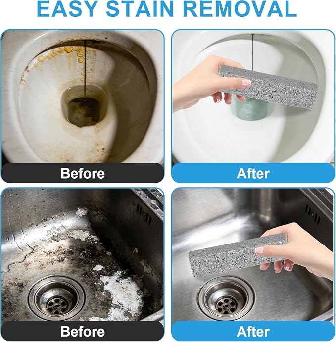 4 Packs Pumice Stone Toilet Bowl Cleaner, Pumice Stone for Cleaning, Powerfully Cleans Hard Water Rings, for Cleaning Toilets, Bathtubs, Grills, Swimming Pools, Sinks