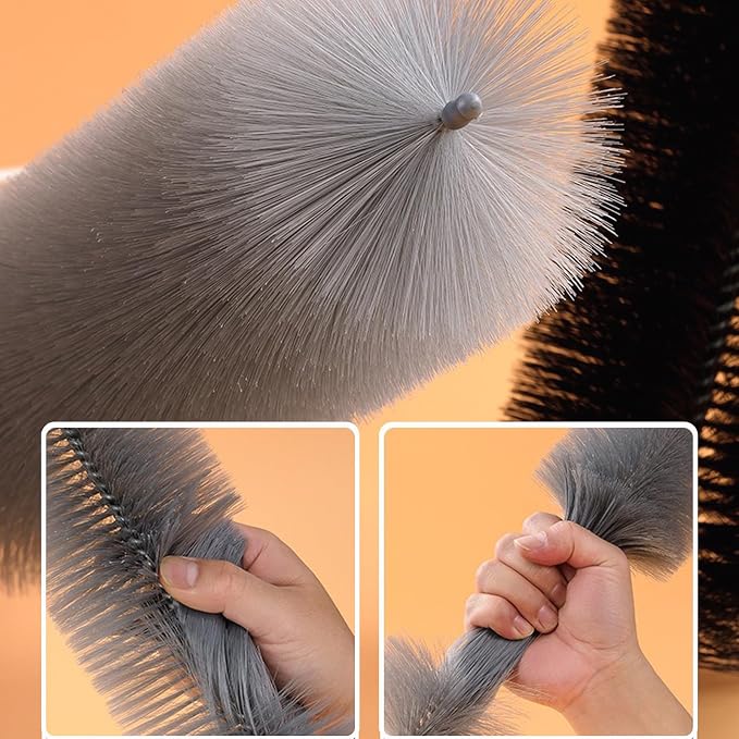 Qancesd 2 Pack Cobweb Dusters, Bendable Fan Cleaning Brush, Flexible Ceiling Fan Cleaner, Dusting Brush for Air Conditioning Shutters