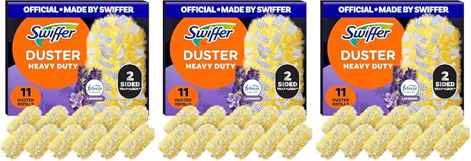 Swiffer Dusters Heavy Duty Multi-Surface Duster Refills for Cleaning, Lavender, 11 Count (Pack of 3)