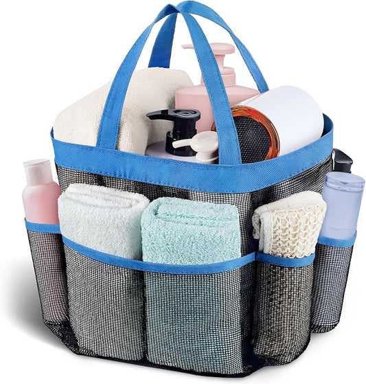 Attmu Mesh Shower Caddy Portable, Quick Dry Hanging Shower Tote Bag for College Dorm Room Essentials, Large Capacity Shower Caddy Dorm for Bathroom Gym Swimming