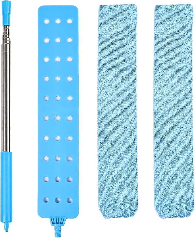 Retractable Gap Duster Cleaner Cleaning Tools with 2 Microfiber Dusting Cloths Washable Duster for Cleaning Under Appliances Furniture Couch Fridge