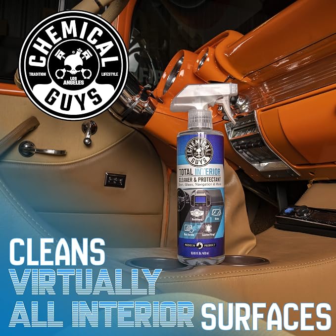 Chemical Guys, Total Interior Cleaner & Protectant for Cars, 16 oz, 2 Pack | Cleans dashboards, seats, door panels, trim and glass in one step, leaving a fresh, streak-free, factory-style look