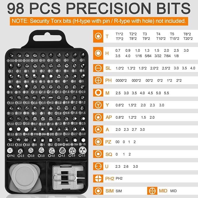 Ultimate 117 in 1 All-in-One Precision Screwdriver Kit: Professional Magnetic Tool Set for MacBook, iPhone, PS5/PS4/Xbox Console, Laptop, Watch, Electronics Repair