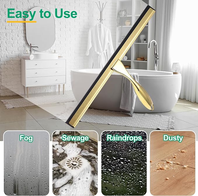 uxcell 2Pcs 12 Inch Window Glass Shower Doors Replacement, Squeegee Rubber for Window Glass Shower Doors Tile Wall Cleaning, Black
