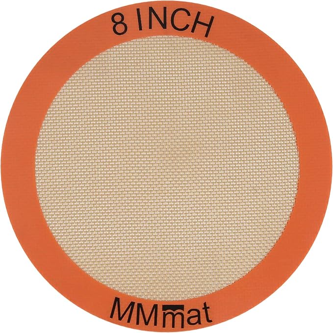 Silicone Baking Mats Set of 2 Round Non-Stick Reusable Air Fryer Linner - Best German Silicone - 8 inch