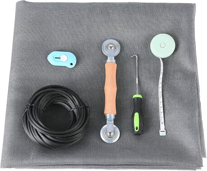 Window Screen Repair Kit - 59" x 106" Screen Door Replacement Fiberglass Screen Mesh with All Screen Tools for Sliding Door and Patio Screen Door Replacement, TOOLTRIZ